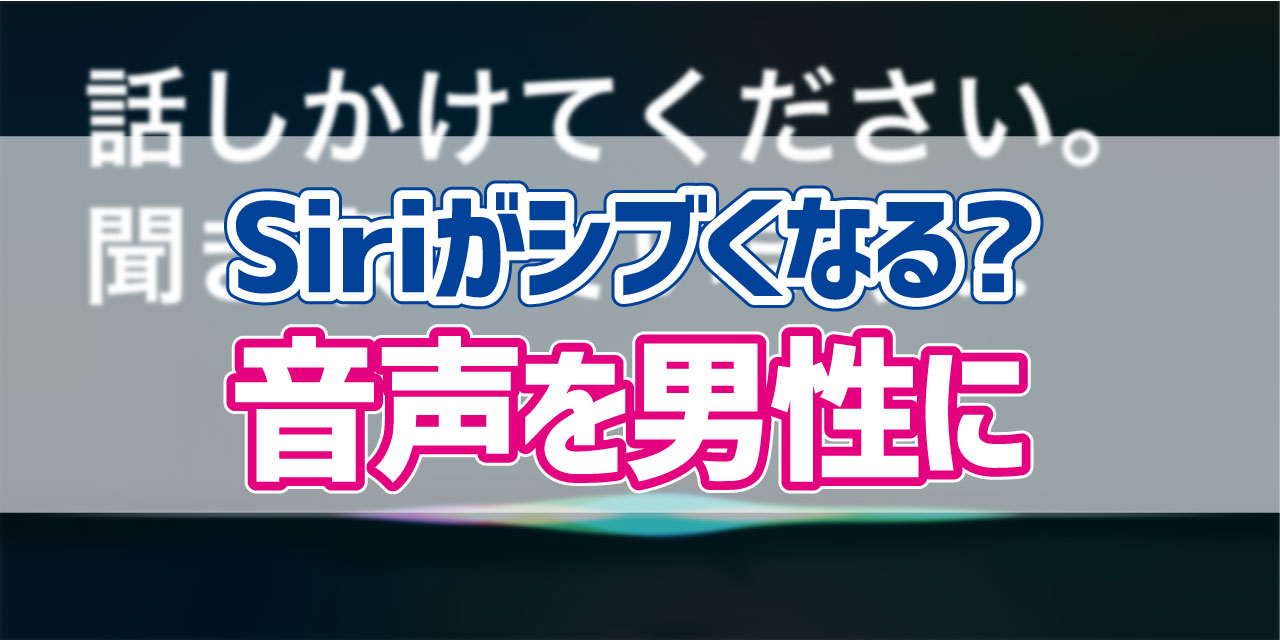 たまにはコレもいい Siriの音声を男性にする方法 デジタルデバイスの取扱説明書 トリセツ